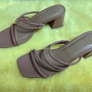 a new day block heels mules shoes size 7.5 color pink new shoes without tag.
